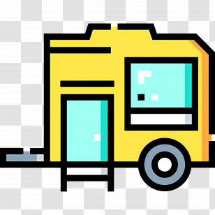 Camping Car - Yellow Camping Trailer Transparent PNG