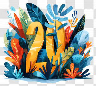 Number 20 - Colorful 20 Number Illustration Transparent PNG