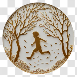 Little Boy Running - Silhouette Of A Running Boy In A Forest Transparent PNG