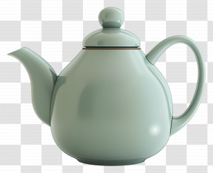 Tea Pot - Classic Green Ceramic Teapot Transparent PNG