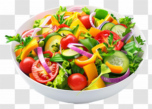 Vegetable Salad - Fresh And Colorful Salad Bowl Transparent PNG