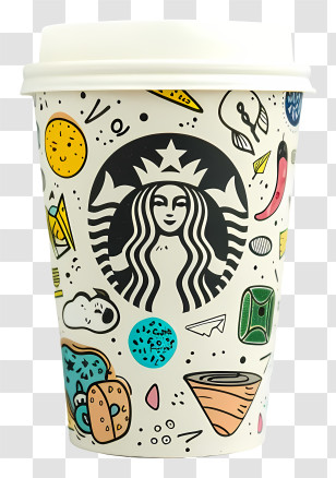 Starbucks Coffee Cup - Colorful Starbucks Coffee Cup Transparent PNG