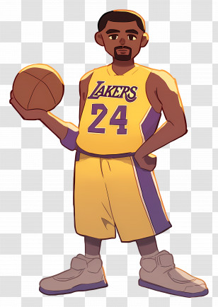 Kobe Bryant - Basketball Player Cartoon Illustration Transparent PNG
