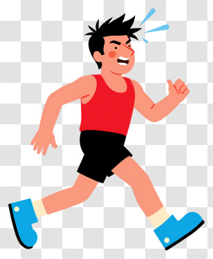 Running Man - Running Boy In Red Tank Top Transparent PNG