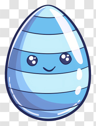 Easter Egg - Smiling Blue Egg Transparent PNG