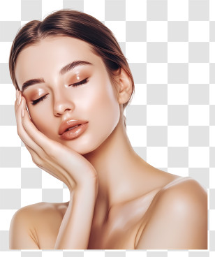 Clean Skin - Woman With Closed Eyes In Relaxation Transparent PNG