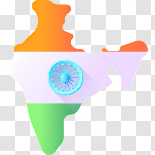 India Map - Map Of India With Flag Colors Transparent PNG