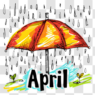 April - April Umbrella Illustration Transparent PNG