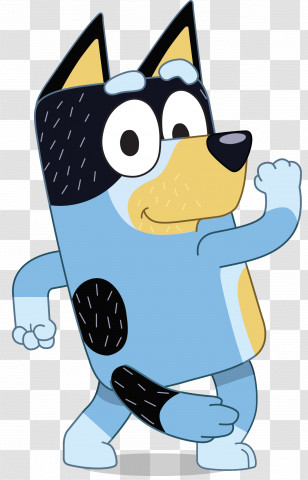 Bluey - Blue Cartoon Dog Character Illustration Transparent PNG