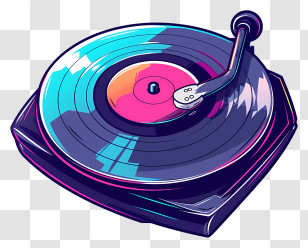 Vinyl Record - Colorful Turntable Transparent PNG