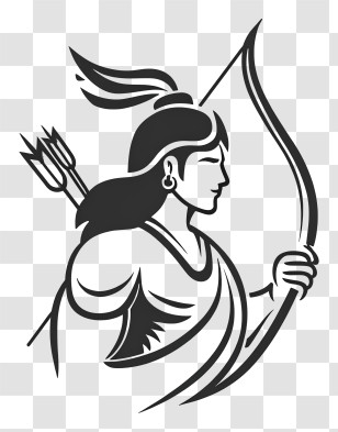 Dussehra - Black Archer Silhouette Transparent PNG