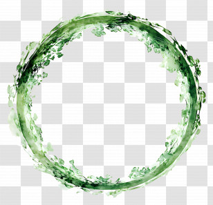 Green Circle Frame - Green Wreath Decoration Transparent PNG