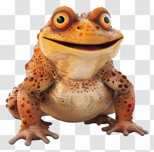 Cartoon Toad - Lifelike Brown Toad Sitting Illustration Transparent PNG