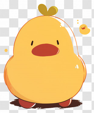 Cute Little Duck - Cute Yellow Bird Character Illustration Transparent PNG