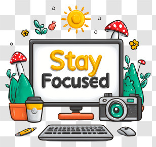 Word Stay Focused - Stay Focused Motivational Setup Transparent PNG