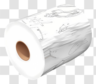 Sketch Style Toilet Tissue - Soft Toilet Paper Roll Transparent PNG