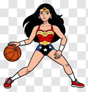 Wonder Woman - Superhero Playing Basketball Transparent PNG