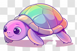 Turtle - Rainbow Turtle Cartoon Illustration Transparent PNG