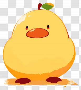 Cute Little Duck - Yellow Bird-Shaped Fruit Cartoon Illustration Transparent PNG