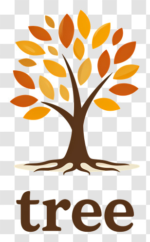 Tree Logo - Simple Autumn Tree Icon Transparent PNG