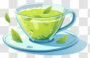 Green Tea - Delightful Green Tea In A Transparent Glass Transparent PNG
