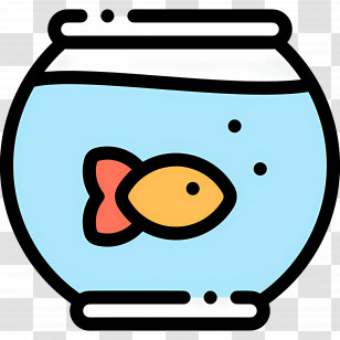 Fish Tank - Goldfish In A Glass Fishbowl Transparent PNG