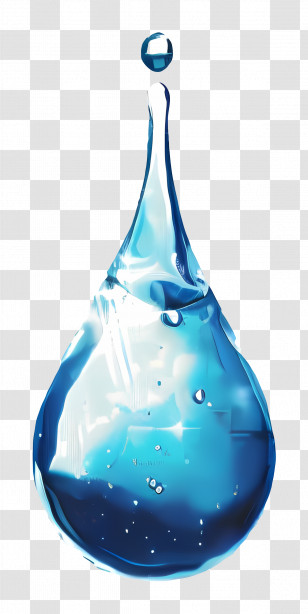 Water Drop - Blue Water Droplet Symbolizing Purity And Freshness Transparent PNG