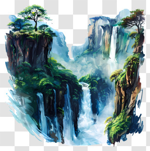 Angel Falls - Beautiful Waterfall In Nature Transparent PNG