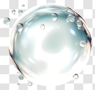 Water Bubbles - Bright Reflective Transparent Bubble With Details Transparent PNG
