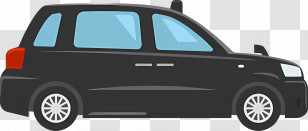 Cartoon Car - Black Car Illustration - Side View Transparent PNG