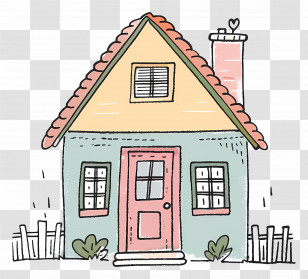 Cartoon House - Small Cute Doodle House Transparent PNG
