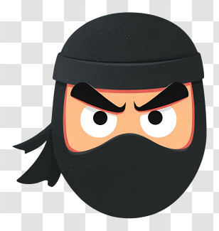 Ninja Face Mask - Black Ninja Face Illustration Transparent PNG