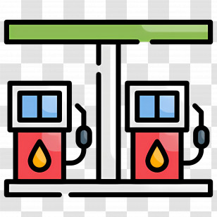 Gas Station - Gas Station With Fuel Pumps Transparent PNG