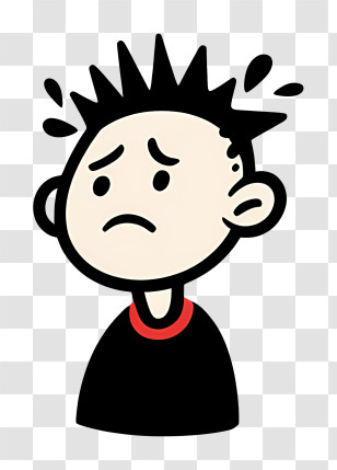 Sad Little Child - Worried Boy Cartoon Character Transparent PNG