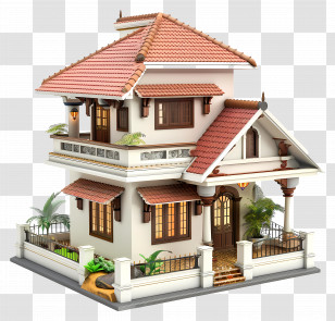 Kerala House - Modern Multi-Story House Architecture Transparent PNG