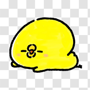 Yellow Cartoon Style Egg - Cute Yellow Blob Character Transparent PNG
