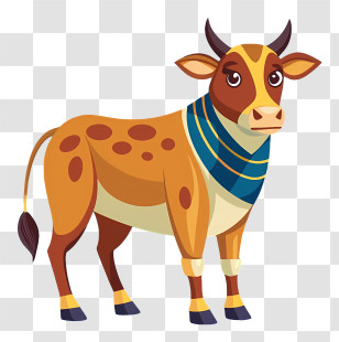 Indian Cow - Cartoon Illustration Of A Cow Transparent PNG