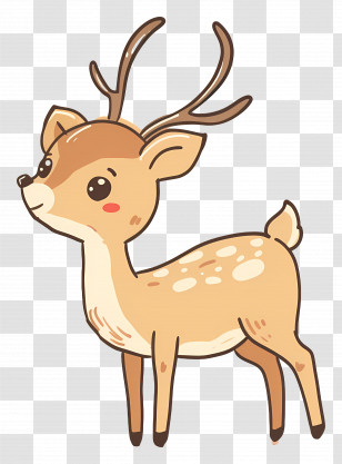 Reindeer - Cute Cartoon Deer Illustration Transparent PNG