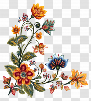 India Flower - Colorful Floral Design Transparent PNG