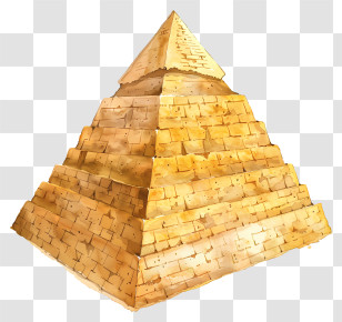 Egypt Pyramid - Golden Pyramid Illustration In Ancient Style Transparent PNG