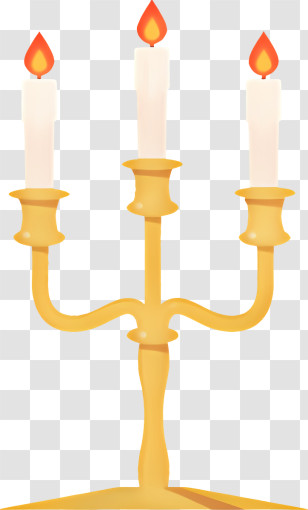 Icon - Golden Candelabra With Burning Flames Transparent PNG