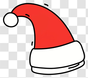 Santa Hat - Classic Santa Claus Hat Illustration Transparent PNG