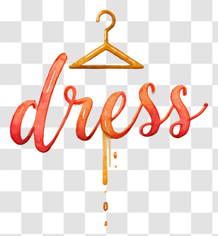 Dress Logo - Watercolor 'dress' Handlettering Transparent PNG