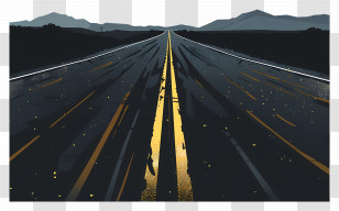 Asphalt Road - Open Road At Night Transparent PNG