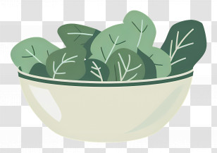 Green Salad - Bowl Of Fresh Spinach Leaves Transparent PNG
