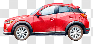 Red Crossover Car - Red Compact Car Side View Transparent PNG