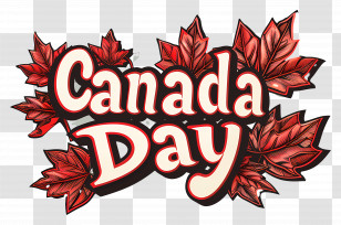 Canada Day - Canada Day Celebration Design With Maple Leaves Transparent PNG