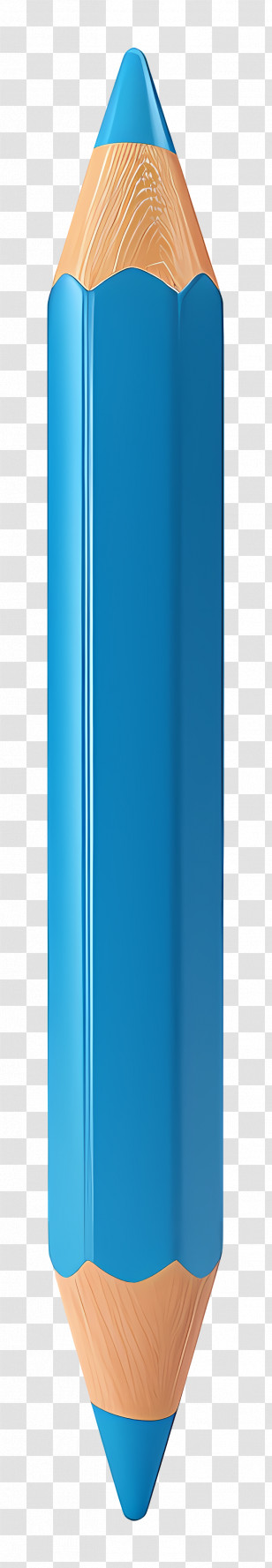 3d Pencil - Detailed Illustration Of A Blue Pencil Transparent PNG