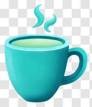 International Tea Day - Teal Steaming Cup Illustration Transparent PNG