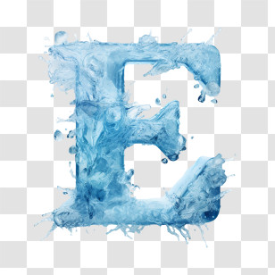 Letter E - Blue Splash Water Letter E Transparent PNG